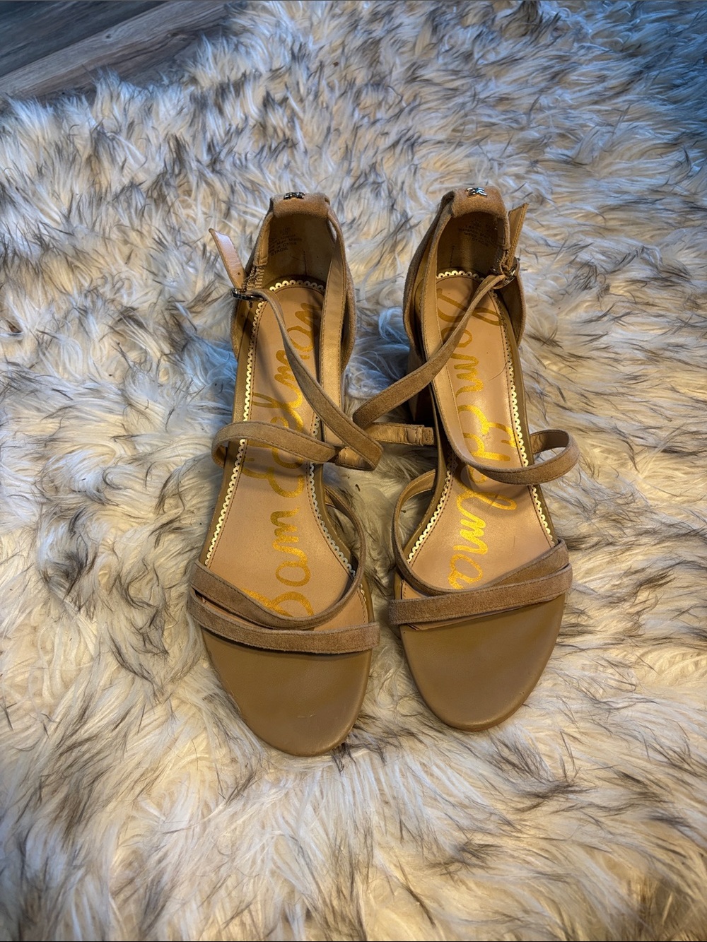 Sam Edelman Tan Suede Wrap Sandals
